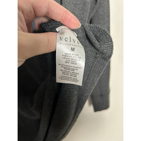 VELVET GRAHAM SPENCER Medium Dark Gray Pullover Henley 100% Cotton - Picture 3 of 5